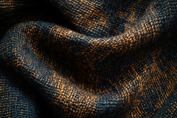 Fototapeta premium closeup texture of dark blue and brown wool fabric blanket