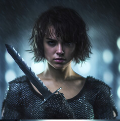 portrait of a person with a sword 