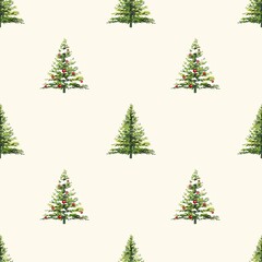 christmas tree snow seamless pattern