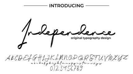 Independence Font Stylish brush painted an uppercase vector letters, alphabet, typeface