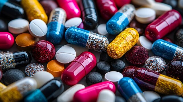 Pills and tablets used in daily healthcare management, with Phentermine, Atrial Fibrillation drugs, and benzodiazepine addiction treatment in a cost-controlled environment