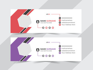 Email signature design, modern design, header template, creative layout, electronic mail.