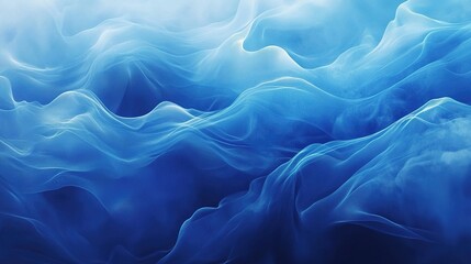 Obraz premium Abstract Blue Waves in Soft Fluid Patterns