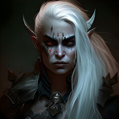 Woman wearing warrior outfit 