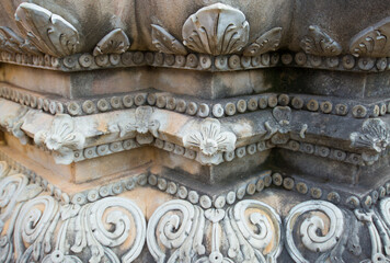 Details of ancient sculptures and architecture