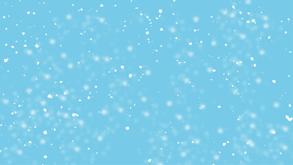White snow falling on blue background. holiday decoration. Concept idea design element.