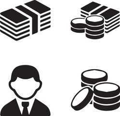 money, business, vector, payment, design, isolated, graphic, finance, vintage, bill, retro, green, art, earning, cash, currency, dollar, american, sign, financial vector set 