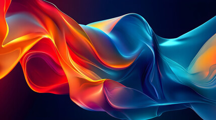 Obraz premium Abstract Corporate Messenger Cover, vibrant abstract figure on dark background, modern design for professional presentations, engaging visual appeal