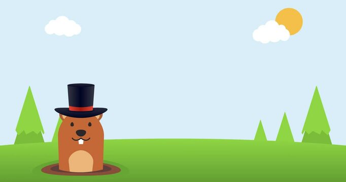 national groundhog day animation video, ideal for national groundhog day celebration