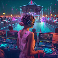 DJ girl at the party 