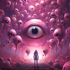 Giant pink eye