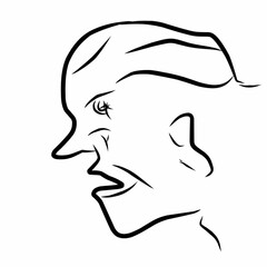 abstract human head funny caricature drawing sketch