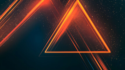 Dark background with neon cyan and orange 45-degree triangle outline icons, modern and vibrant design for digital interfaces