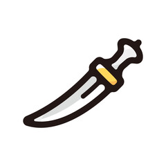 Khanjar outline icon for graphic design, apps and websites