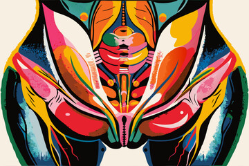 Obraz premium Colorful Abstract Human Anatomy Art Illustration