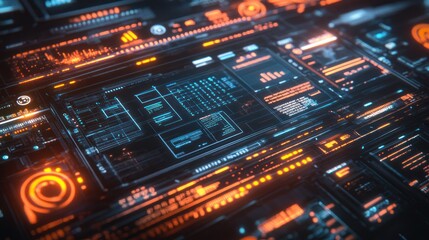Obraz premium Abstract Futuristic Digital Interface