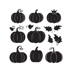 set of pumpkins