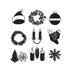 christmas icons set
