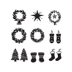 set of christmas icons