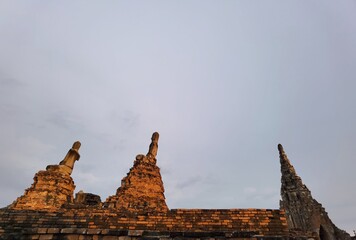 The pagoda in Wat Phra Si Sanphet in Ayutthaya, Thailand.