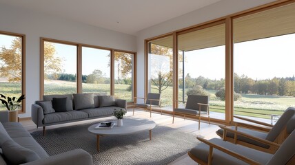 Cozy Scandinavian Living Room Decorated in Soft Pastel Tones for a Tranquil and Inviting Atmosphere