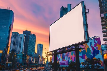 billboard, billboard in trafic, billboard in city, blank billboard, billboard in street 