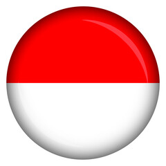 Fototapeta premium Bendera Indonesia berbentuk lingkaran pin dan badge