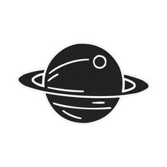 Fototapeta premium Stylized planet with rings graphic