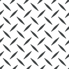 Diamond plate metal seamless pattern. Diamond structure texture. Metal construction background. Geometric diagonal tread stainless floor. Vector illustration isolated on white background.