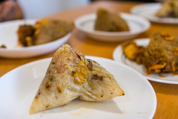 Sticky rice dumpling in the restaurant
