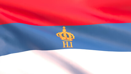 Fototapeta premium 3D render - Flag of Principality of Montenegro People fluttering in the wind