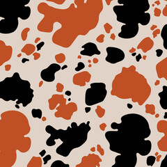 Halloween Day cow print pattern animal seamless. Cow skin abstract for printing, cutting, crafts Ideal for mugs, stickers, web, cover, wall stickers, home decorate and more.