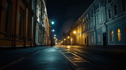 Fototapeta premium Empty Street at Night