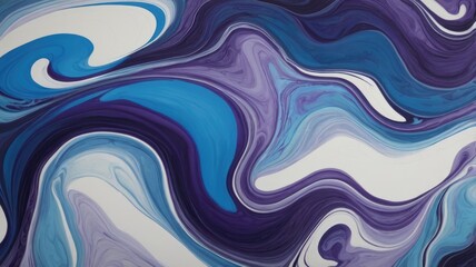 Abstract Blue and Purple Swirls Fluid Art Vivid Background