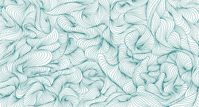 fondo de olas de mar en tonos turquesa. L&iacute;neas curvas psicod&eacute;licas