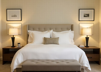 This stunning bedroom was carefully created with attention to detail and an emphasis on creating a peaceful living environment.