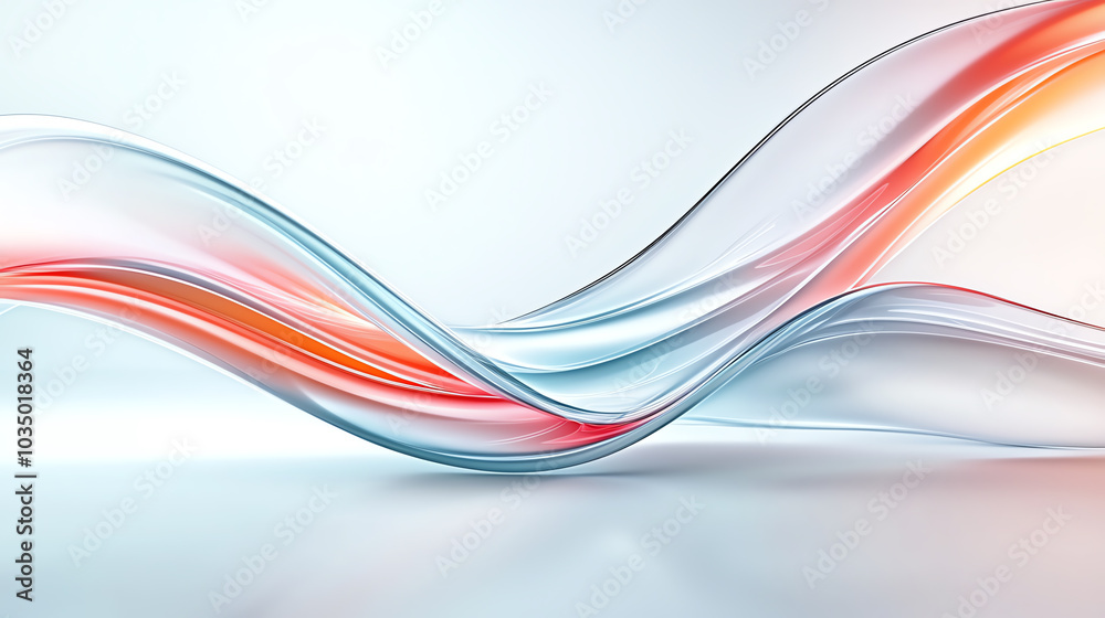 Poster dynamic flow an abstract exploration of smooth curves and waves in bold colors for visual impact