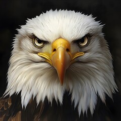 Fototapeta premium Fierce and Majestic Bald Eagle Portrait in Detail