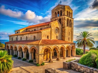 The Ancient Santa Sabina Church in Sardinia features stunning Romanesque and Byzantine architecture, reflecting a rich historical legacy and artistic craftsmanship throughout centuries.