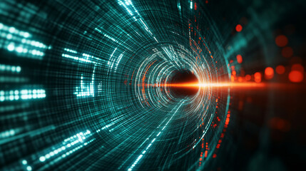 Fototapeta premium Intersecting Geometric Shapes in a Virtual Space 
