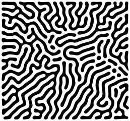 Black and white Turing pattern with abstract lines