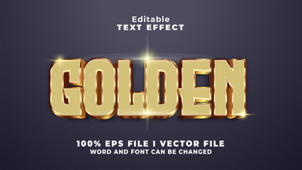 editable 3d golden bold text effect.typhography logo