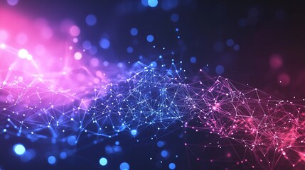 Fototapeta premium Abstract Network with Vivid Color Lights