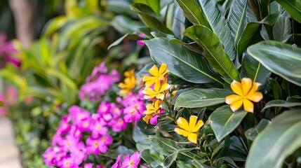 Whimsical fairy garden scene with tiny enchanting miniature flowers plants and greenery on a serene isolated background  Magical natural and imaginative landscape perfect for fantasy imagination