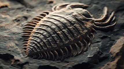 Fossilized Trilobite Embedded in Sedimentary Rock