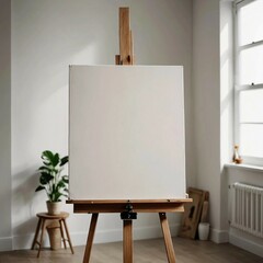 easel with blank canvas