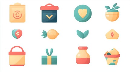 Colorful Cute Icons for Cheerful Design Projects