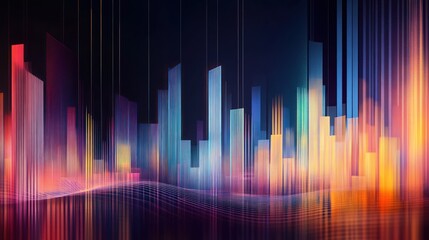 Abstract Cityscape with Neon Lights