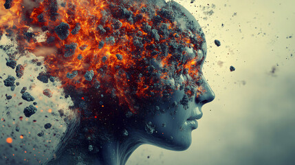 An artistic visualization of the relationship between stress and health.