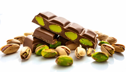 Milk Chocolate Bar with Pistachios   Gourmet Dessert  Sweet Treat  Snack Food